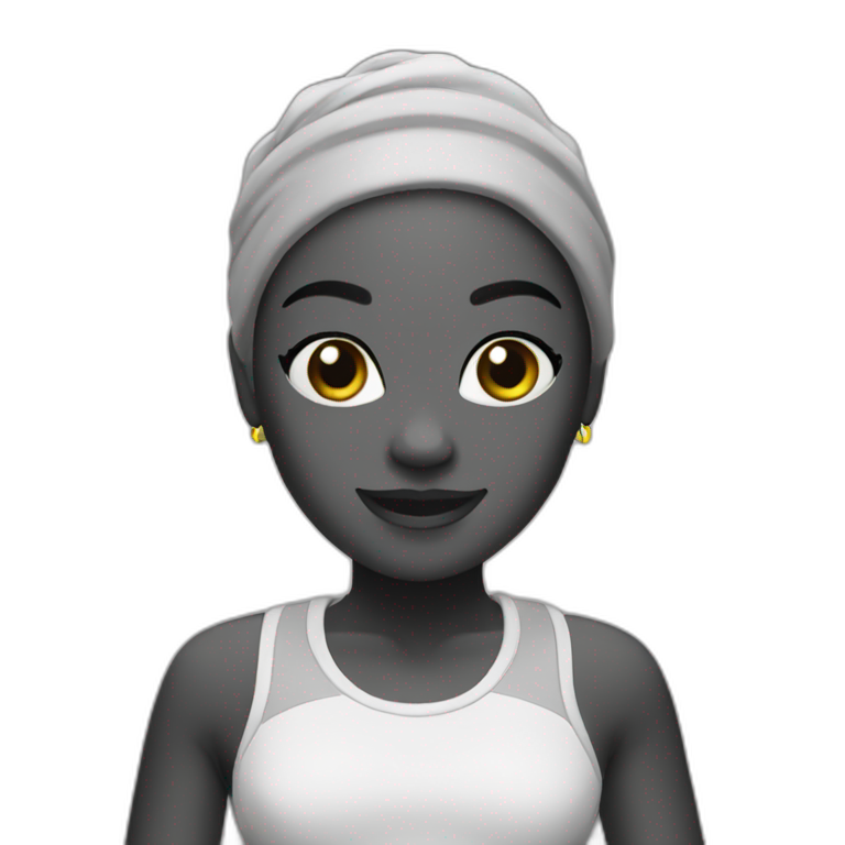 Zumba black and white emoji