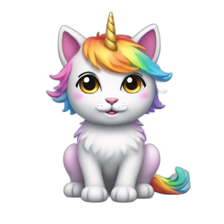 cute rainbow unicorn cat emoji