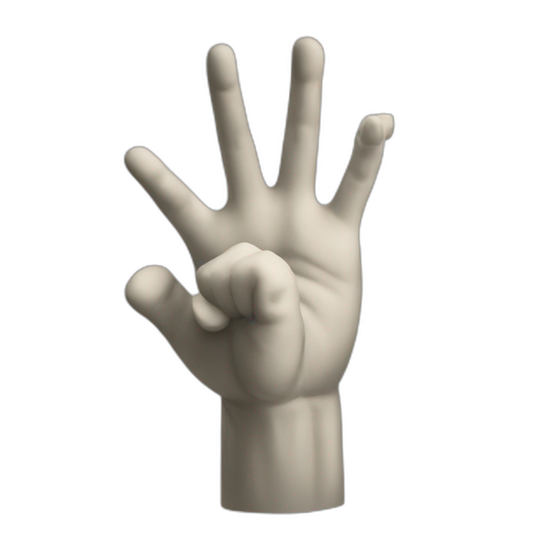 Italian statue making fingers number 2 emoji