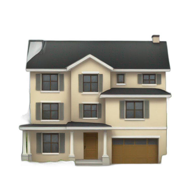house design with flat roof emoji