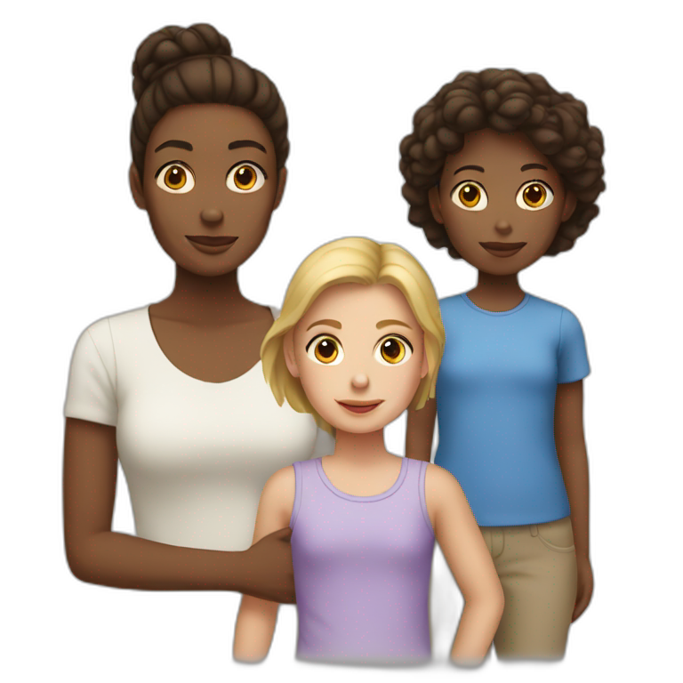 white woman with 2 kids emoji