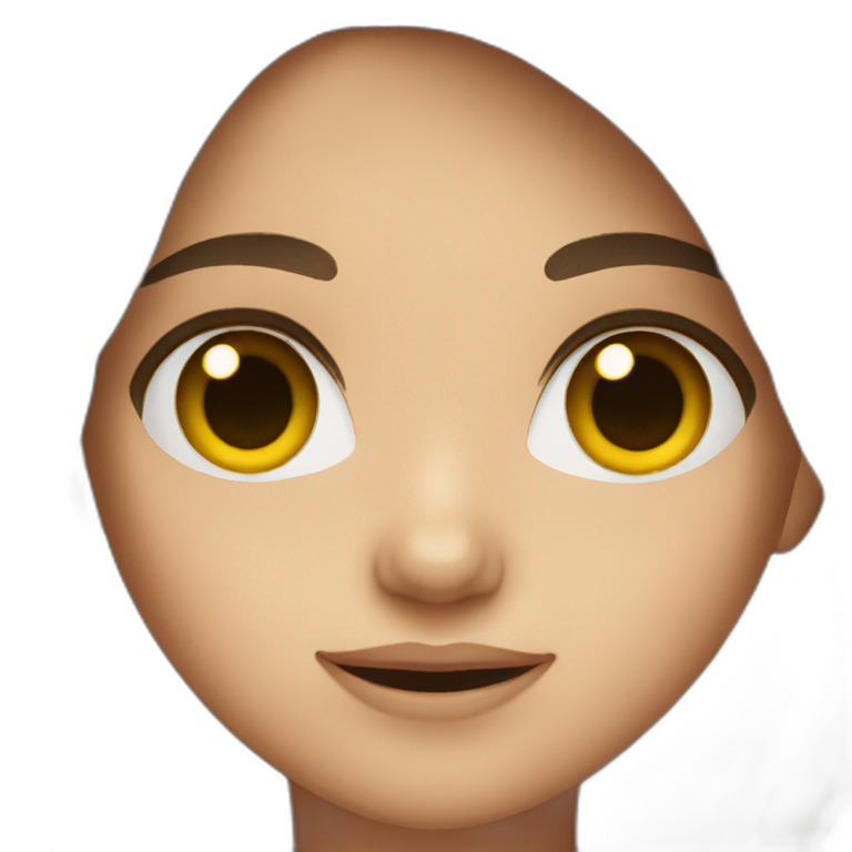 Girl with brown hair and eyes emoji