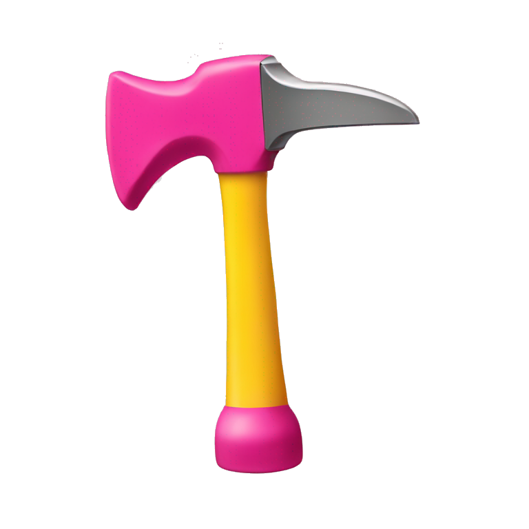 pink and yellow hammer emoji