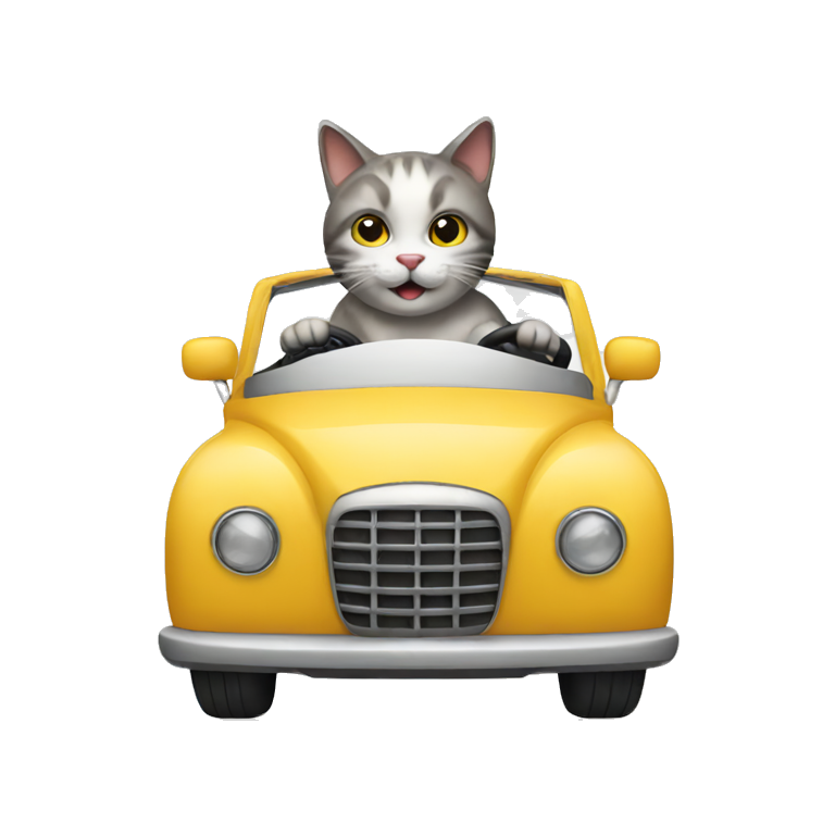 cat driving car emoji