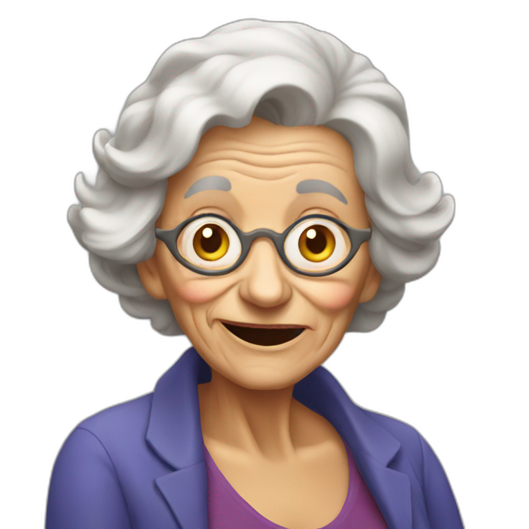 crazy old woman emoji