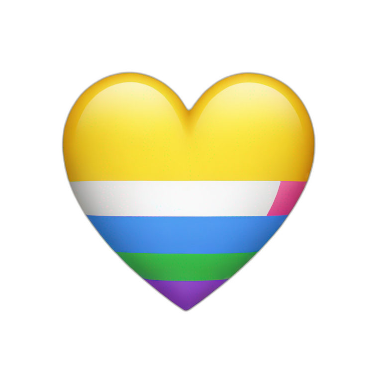 yellow heart with lgbt flag emoji