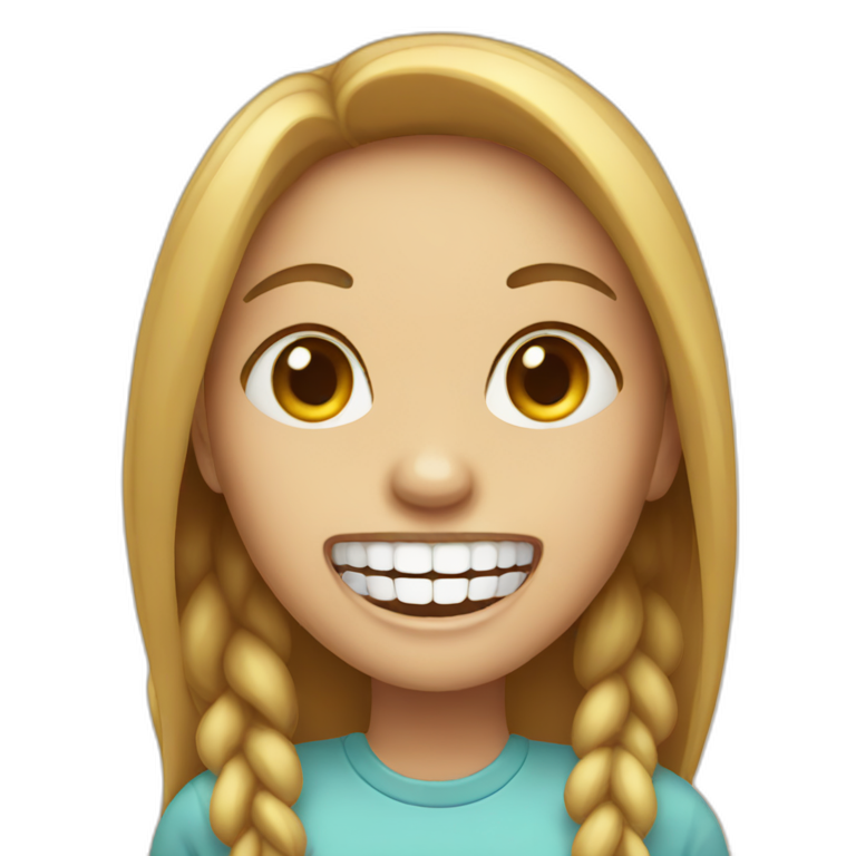 girl with long teeth emoji