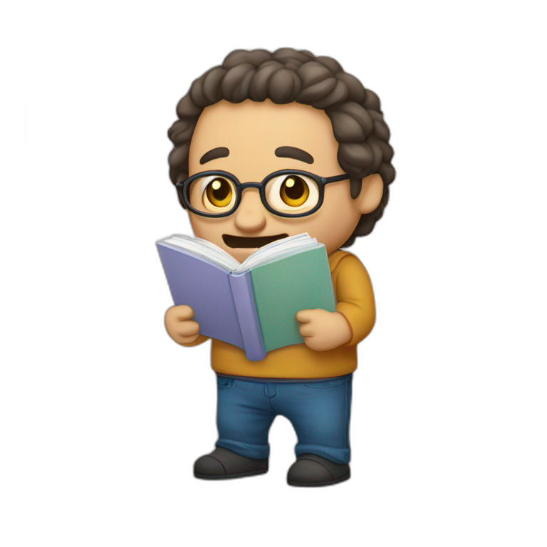 leon antropomorfisado de cuerpo completo con un libro en sus manos emoji