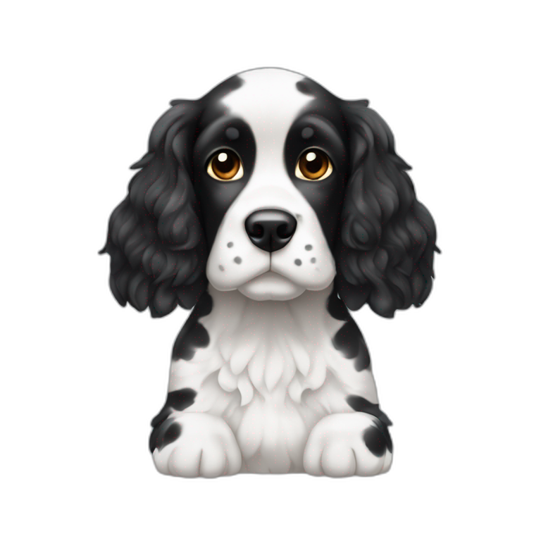 Black and white spotted cocker spanniel emoji