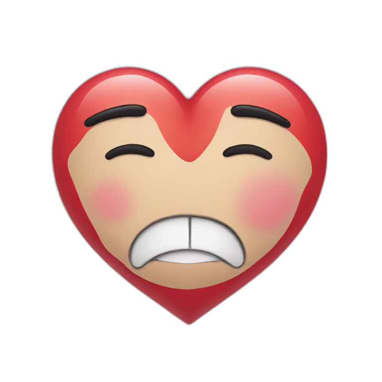 Kiss face on heart emoji