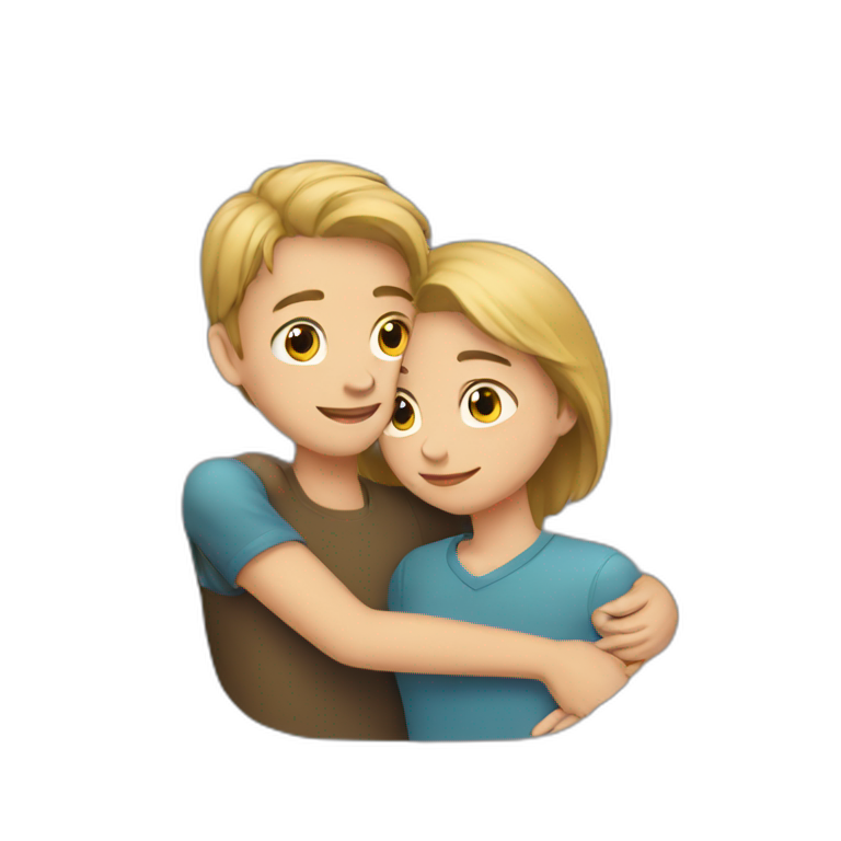 girl and boy hug emoji