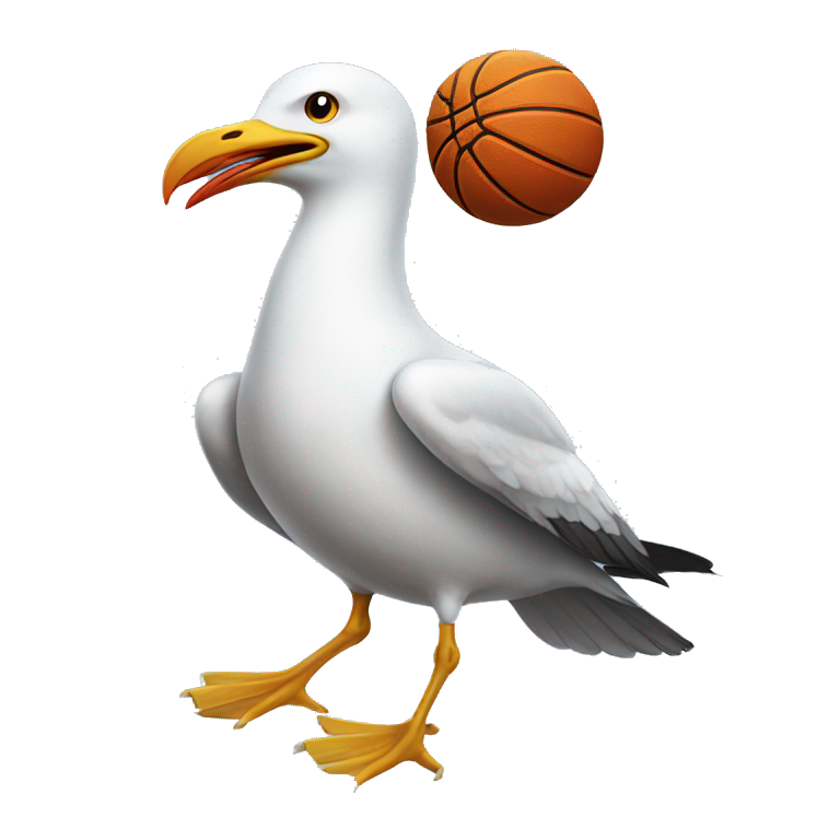 seagull playing basketball emoji