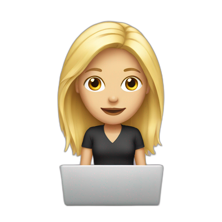 blond woman laptop emoji