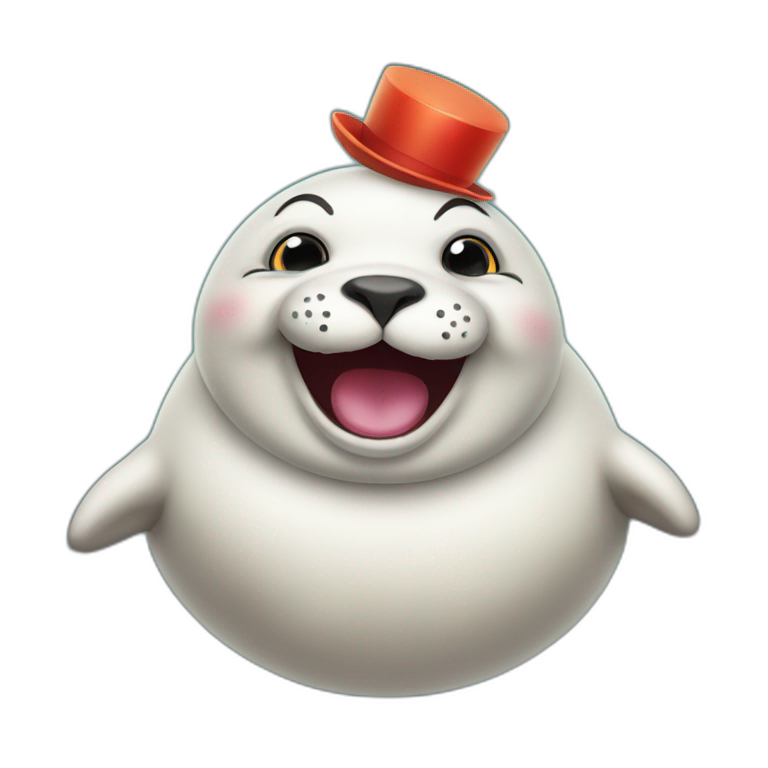 fat happy seal clown emoji