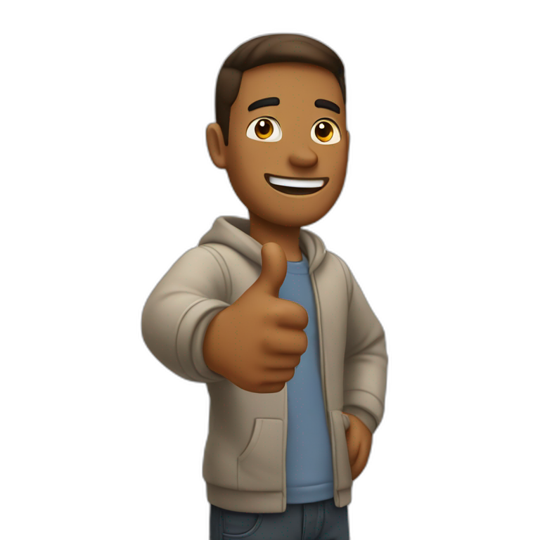 a guy doing thumbs up with both hands emoji