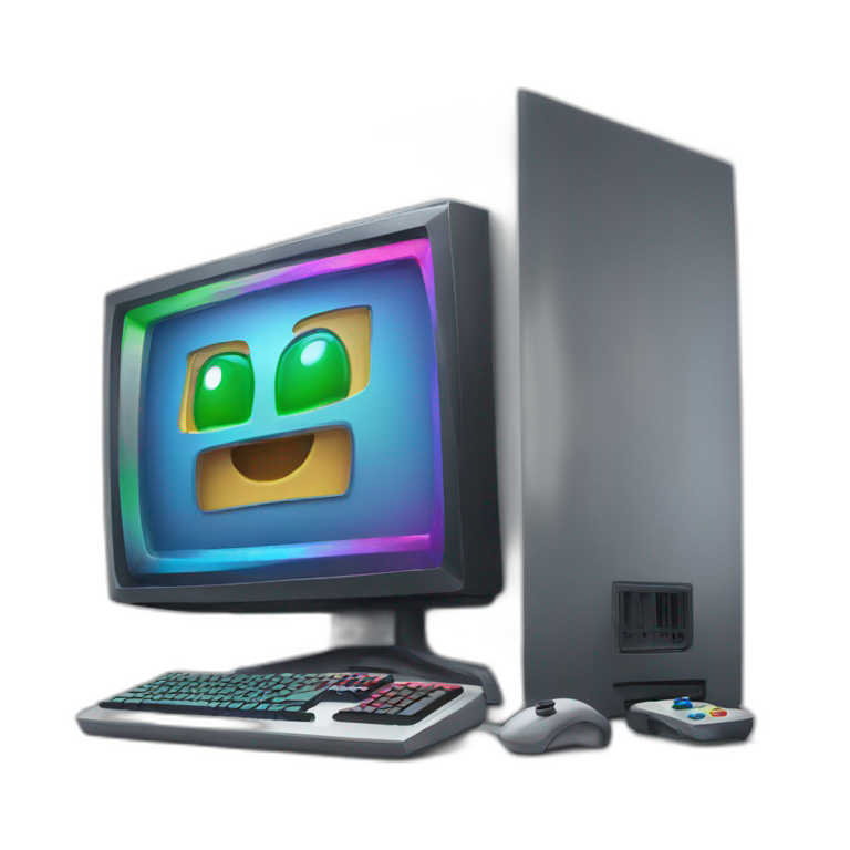 Gaming computer with RGB emoji