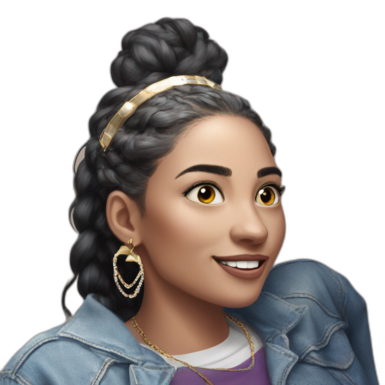 elegant black-haired girl with jewelry. emoji