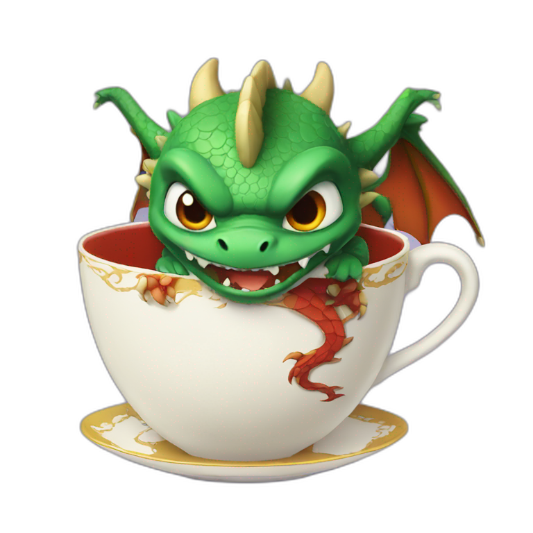 Angry dragon in the teacup emoji