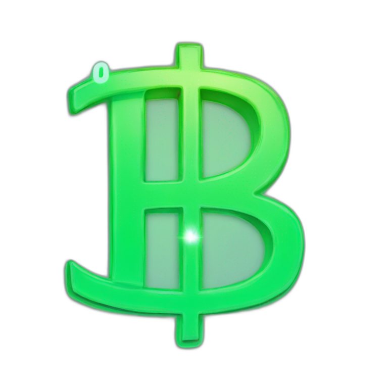 dollar sign, green of #08F9BF with neon glow of #08F9BF on it. emoji