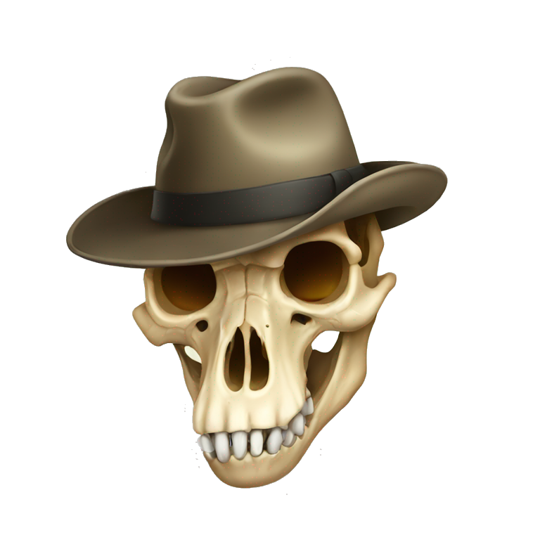 dinosaur skull with hat emoji