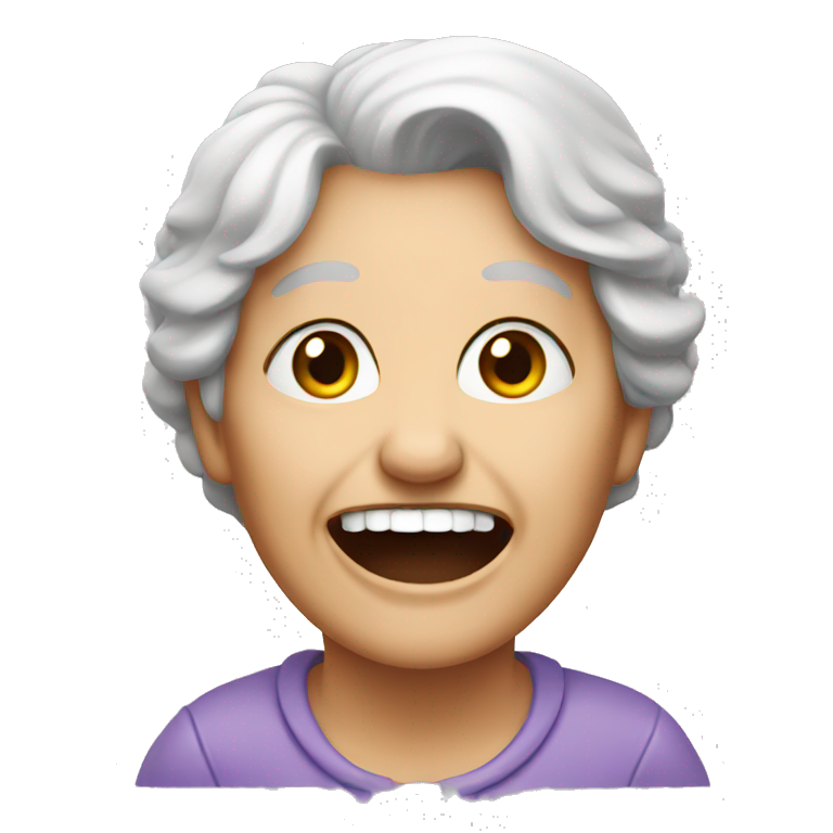 An old woman lost her tooth emoji