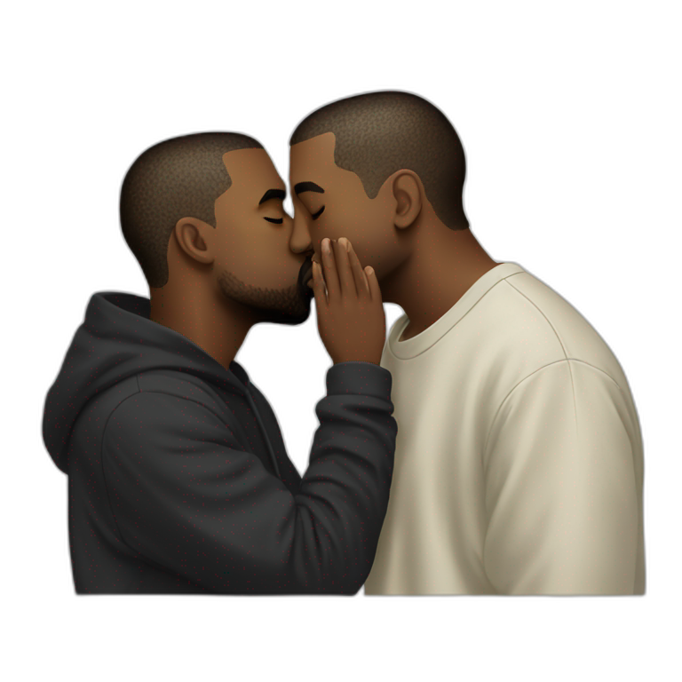 kanye west kissing kanye west emoji