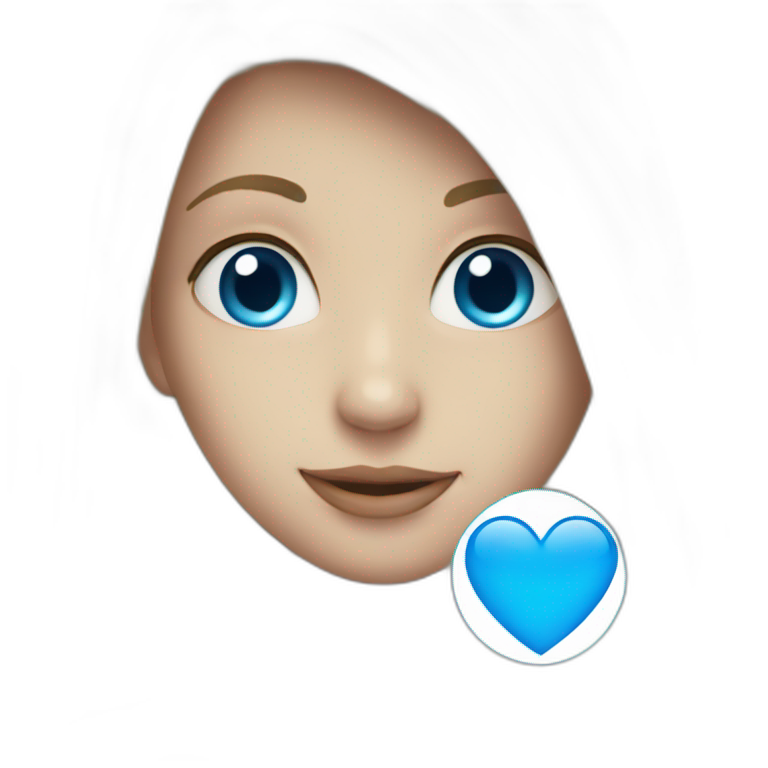 Blue heart with c inside emoji