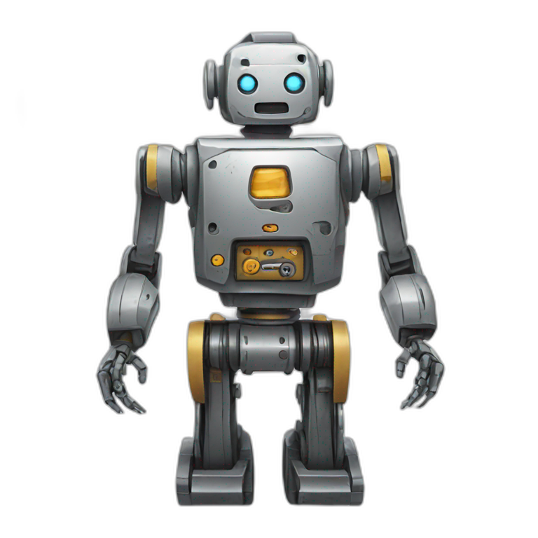 robot with a machine emoji