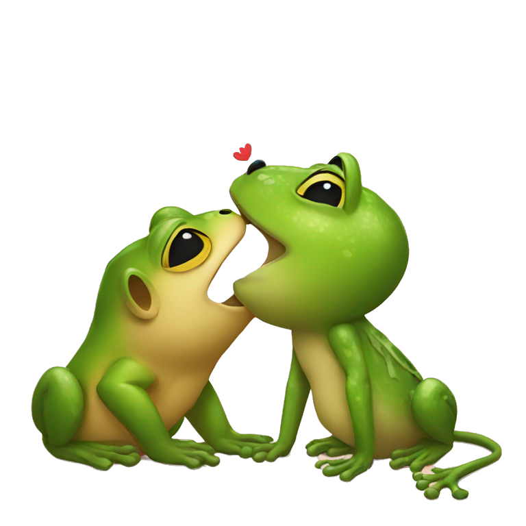 Frog kissing lion emoji