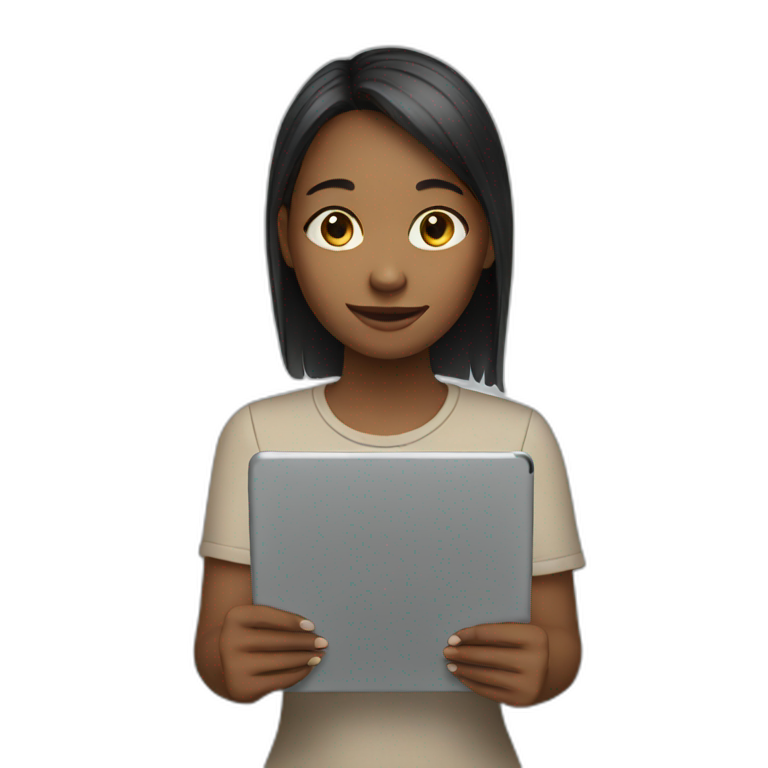 Girl with a tablet emoji
