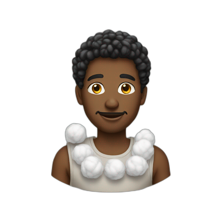 Black men with cotton emoji