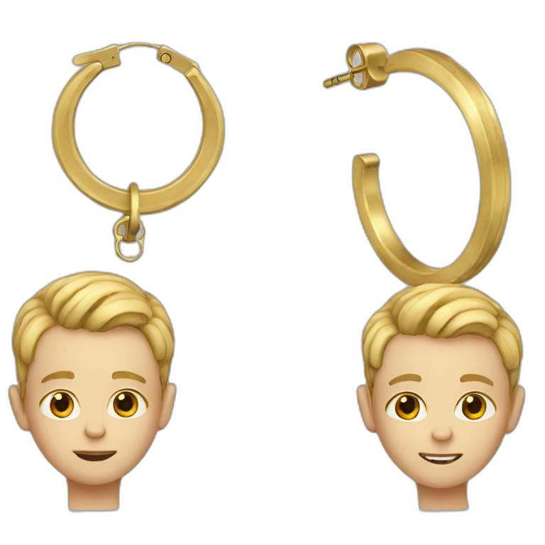 white boy with hoop ear rings emoji