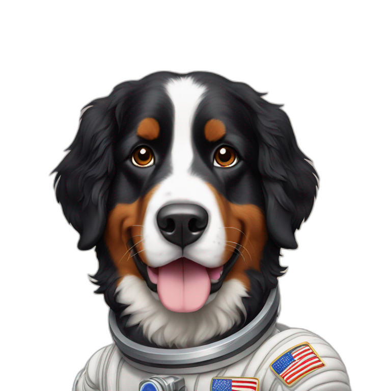 Astronaut Bernese mountain dog emoji