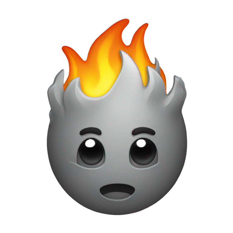 Grey fire hot emoji