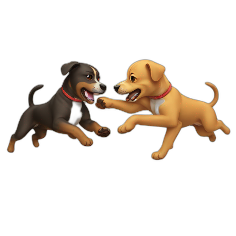 dogs fighting emoji