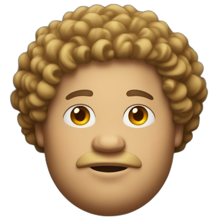 Fat man with curly hair emoji
