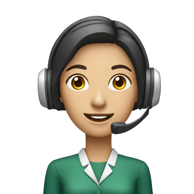 telemarketing attendant woman with whatsapp icon emoji