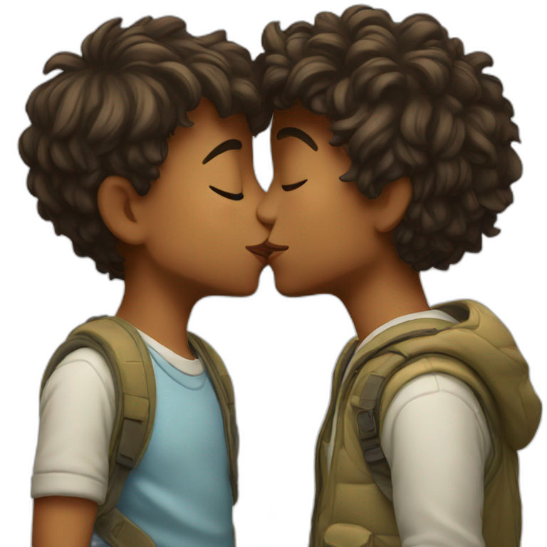 Boy kiss girl emoji