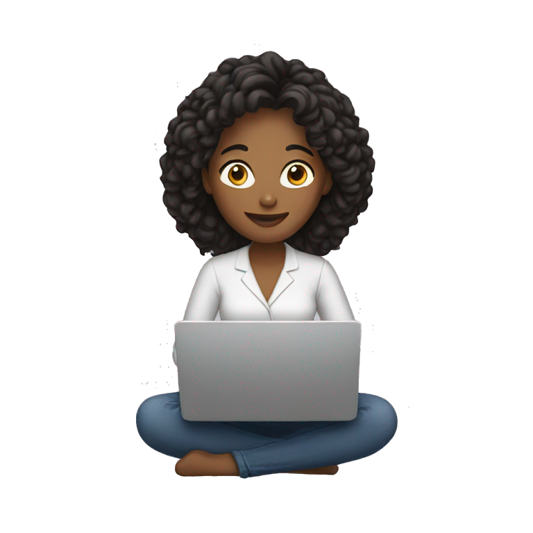 woman with her laptop  emoji