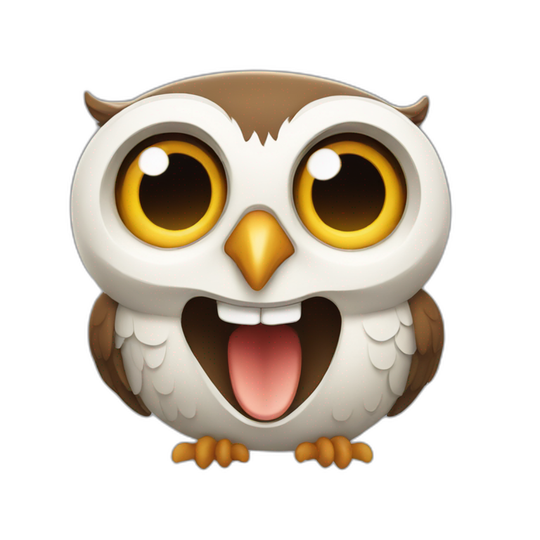 an owl laughing emoji