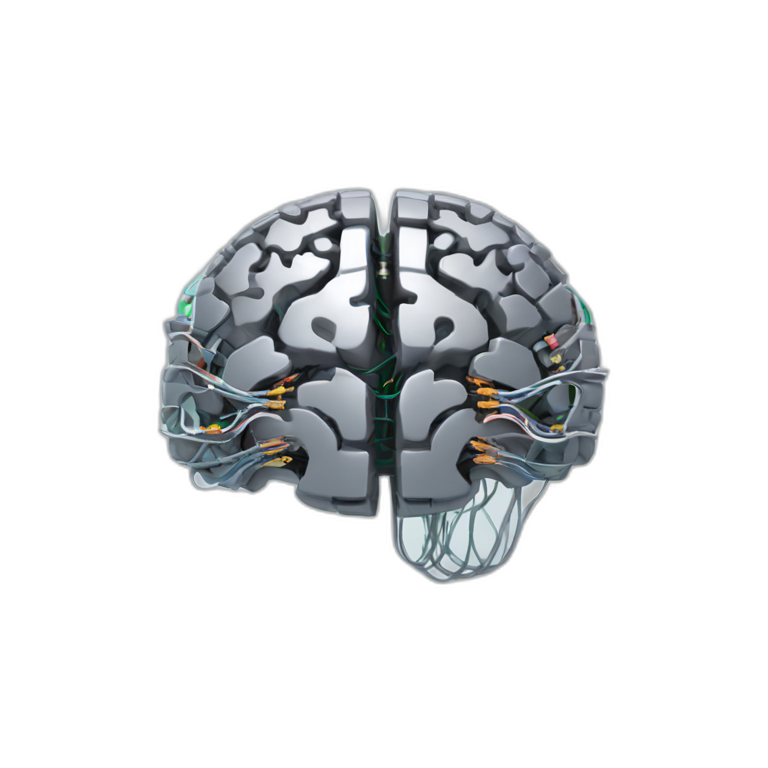 metal computer brain with wires emoji