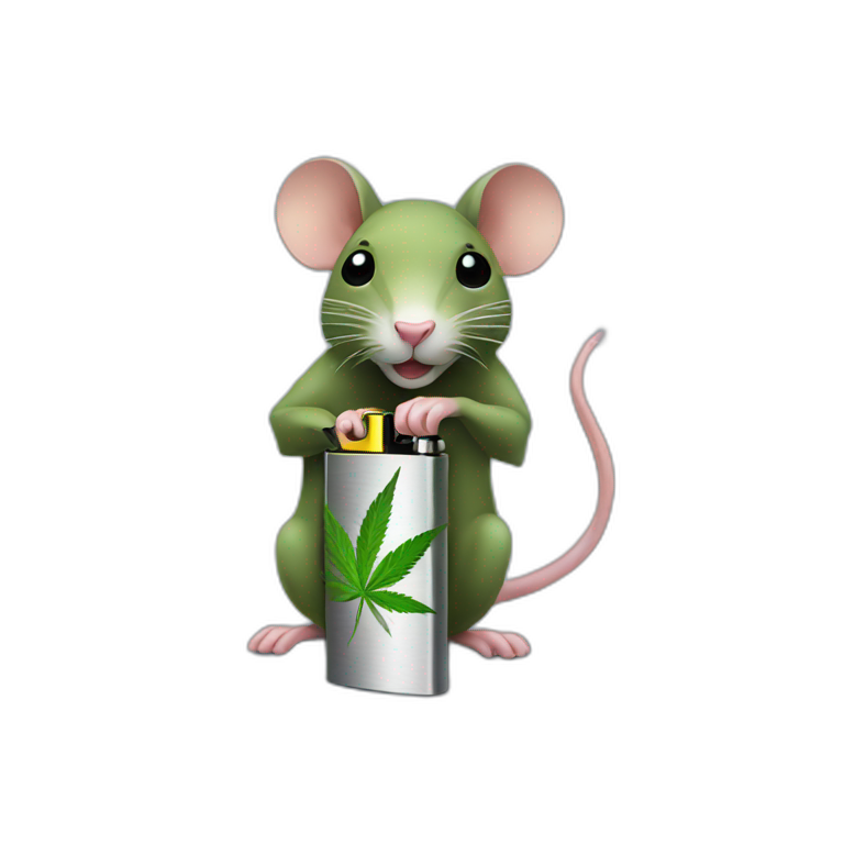 Cannabis rat stealing lighter emoji
