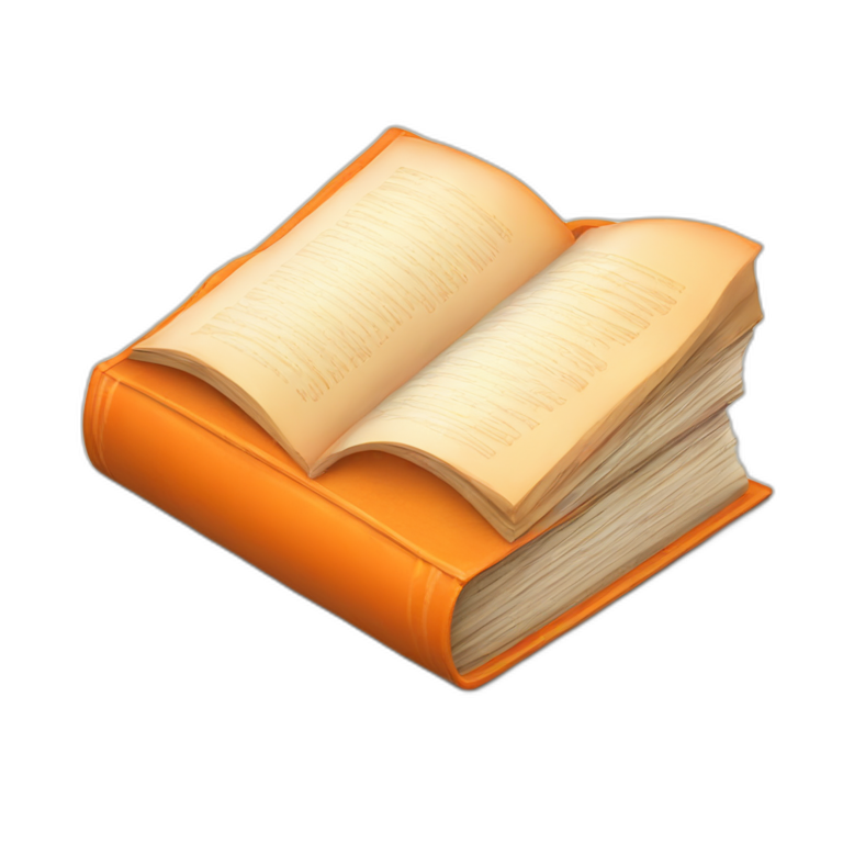 Orange book 45 degree tilted emoji
