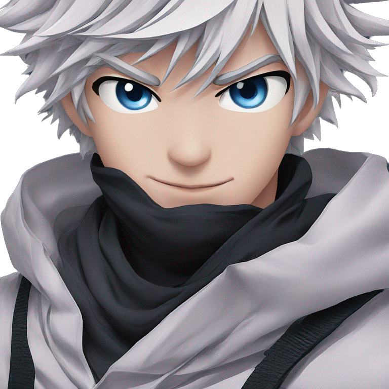 white hair boy with blue eyes emoji