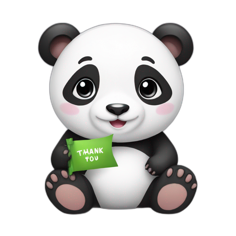 cute panda saying thank you emoji