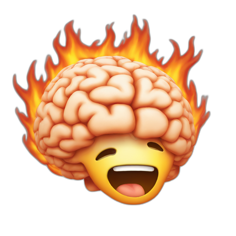 Brain on fire emoji