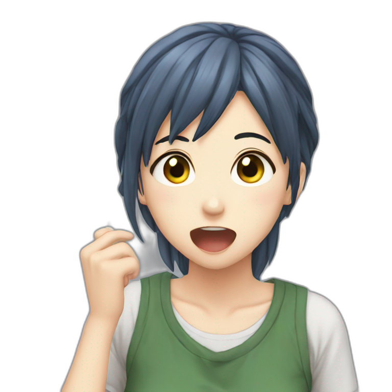 anime girl spitting emoji