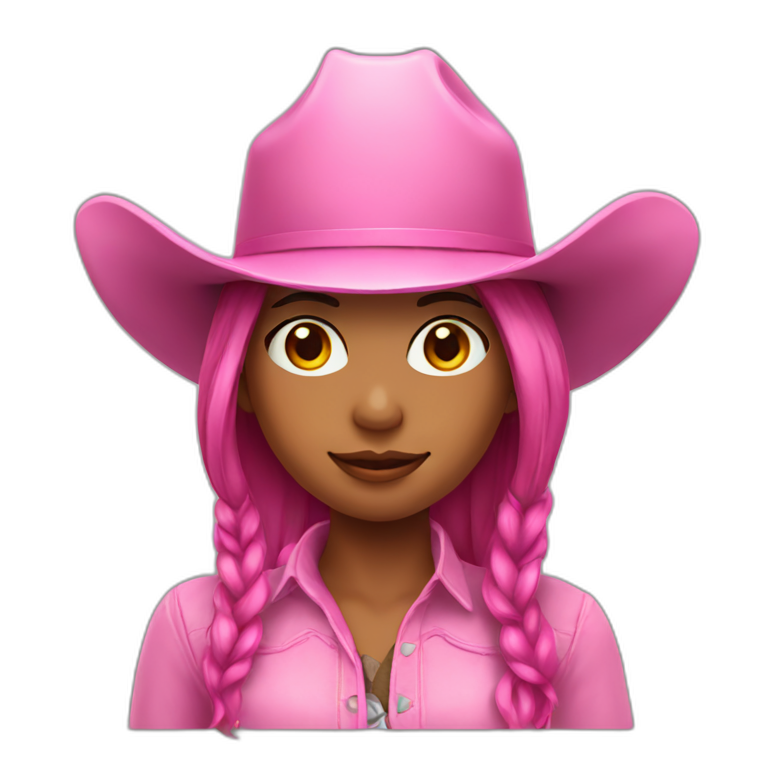 A girl with pink cowboy hat emoji
