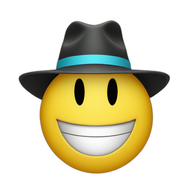 Smiley face with hat emoji