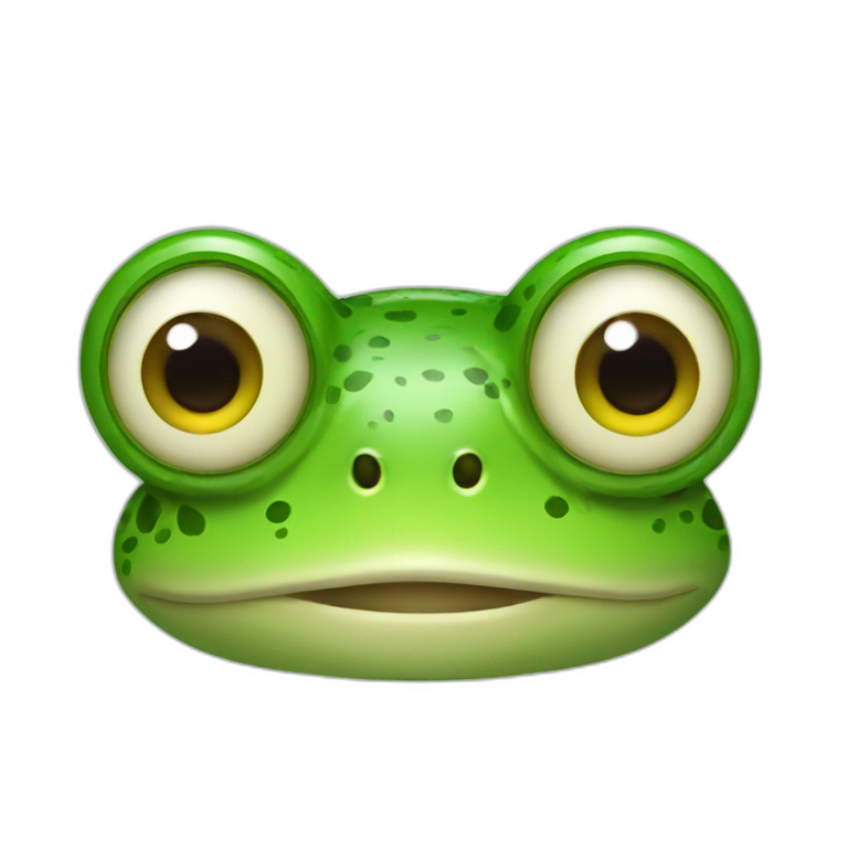 A frog wearing hearing aids emoji